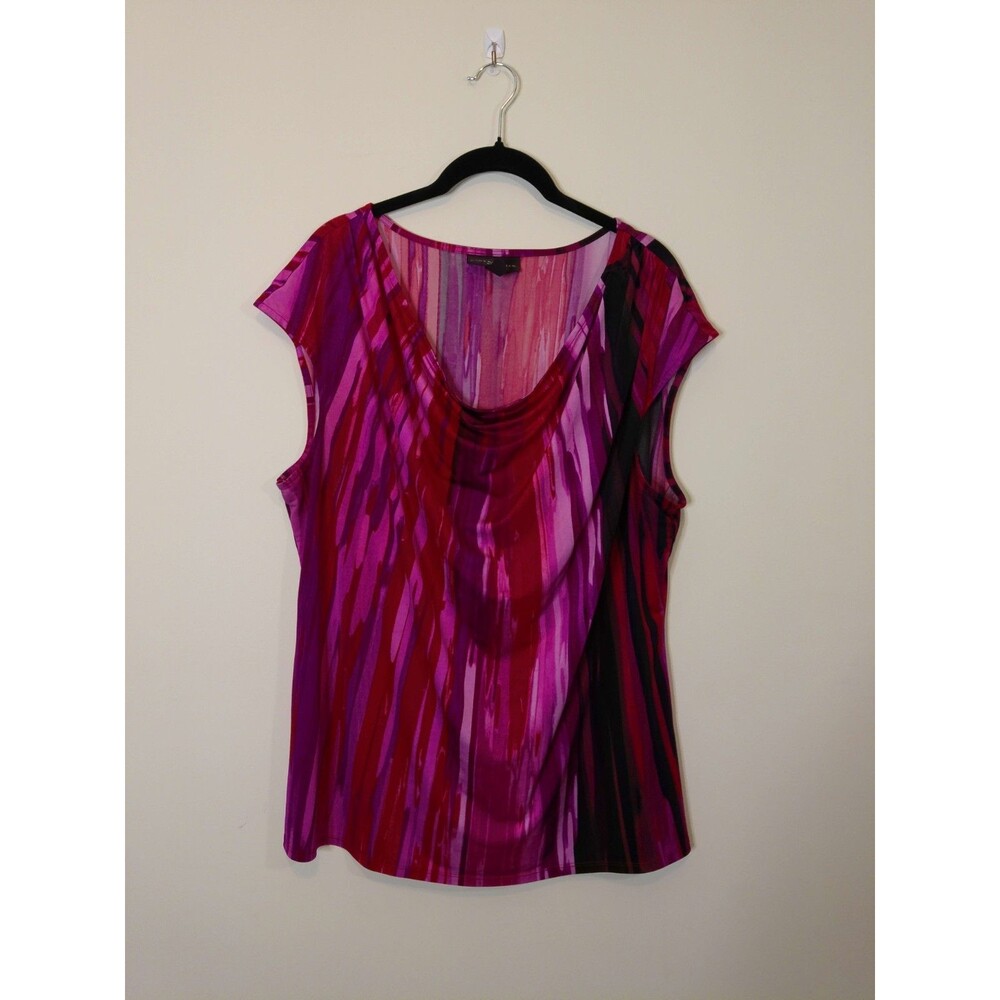 Dana Buchman Multi-Color Cowl Neck Sleeveless Blouse Top Size 2X - Picture 2 of 7